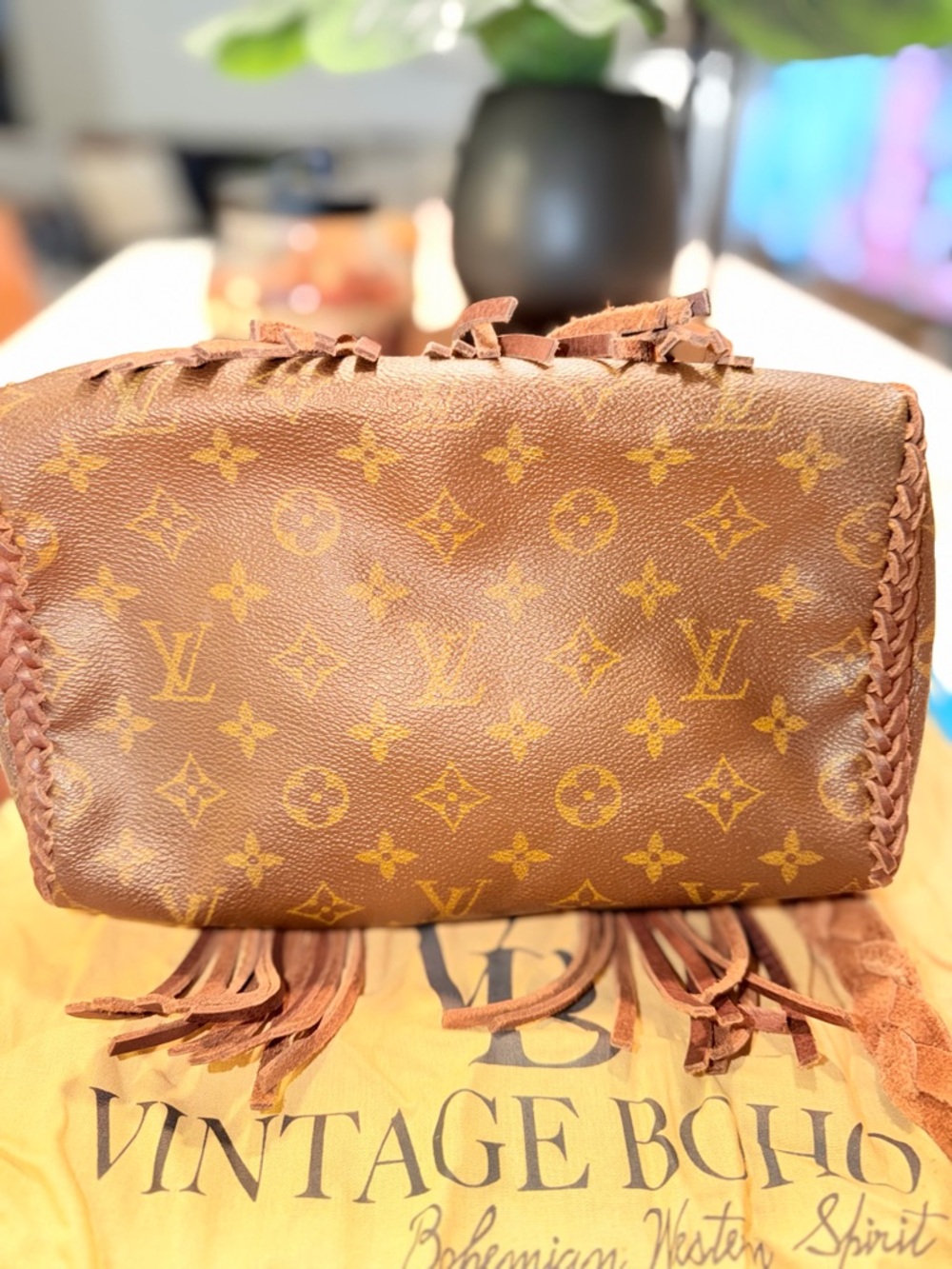 AUTHENTIC Vintage Boho  Louis Vuitton Monogram Speedy 25 Fringe Braided Bag - Picture 2 of 6